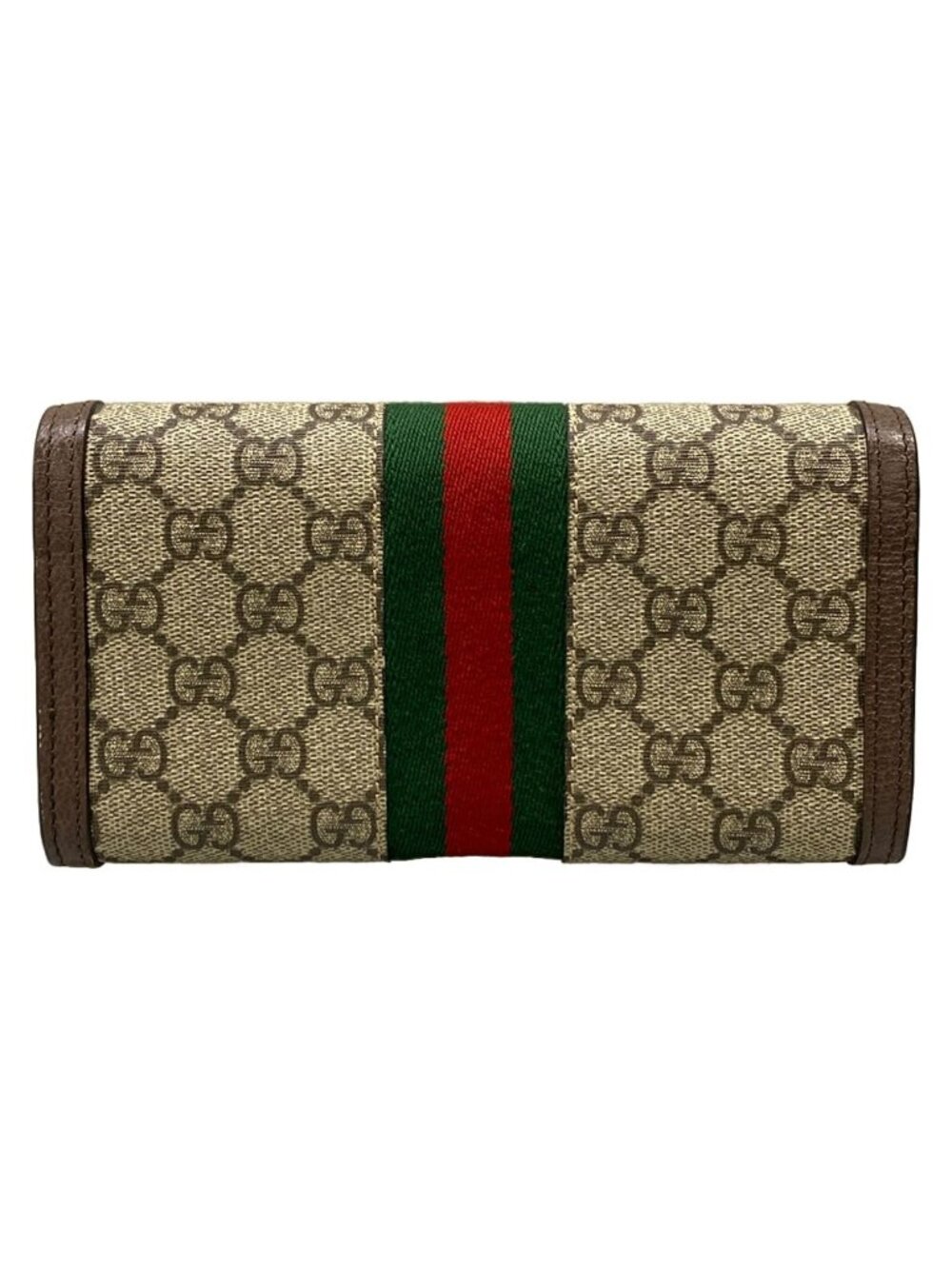 Gucci Wallet Ophidia Continental Dark Brown Red Green Sherry Line - Picture 2 of 11